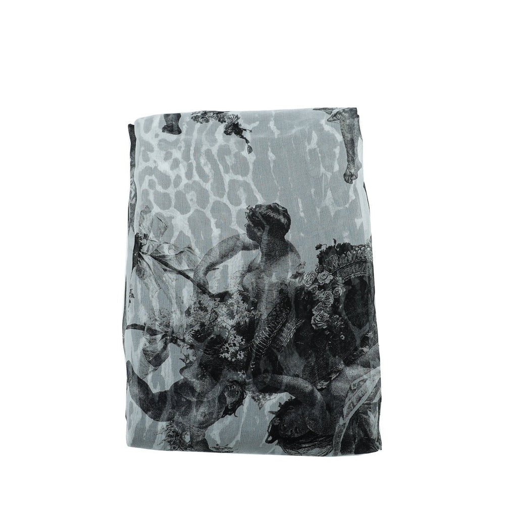 Burberry Bicolor Angel Leopard Print Silk Scarf