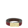 Burberry Bicolor Check Embossed Reversible Buckle 20mm Belt 32