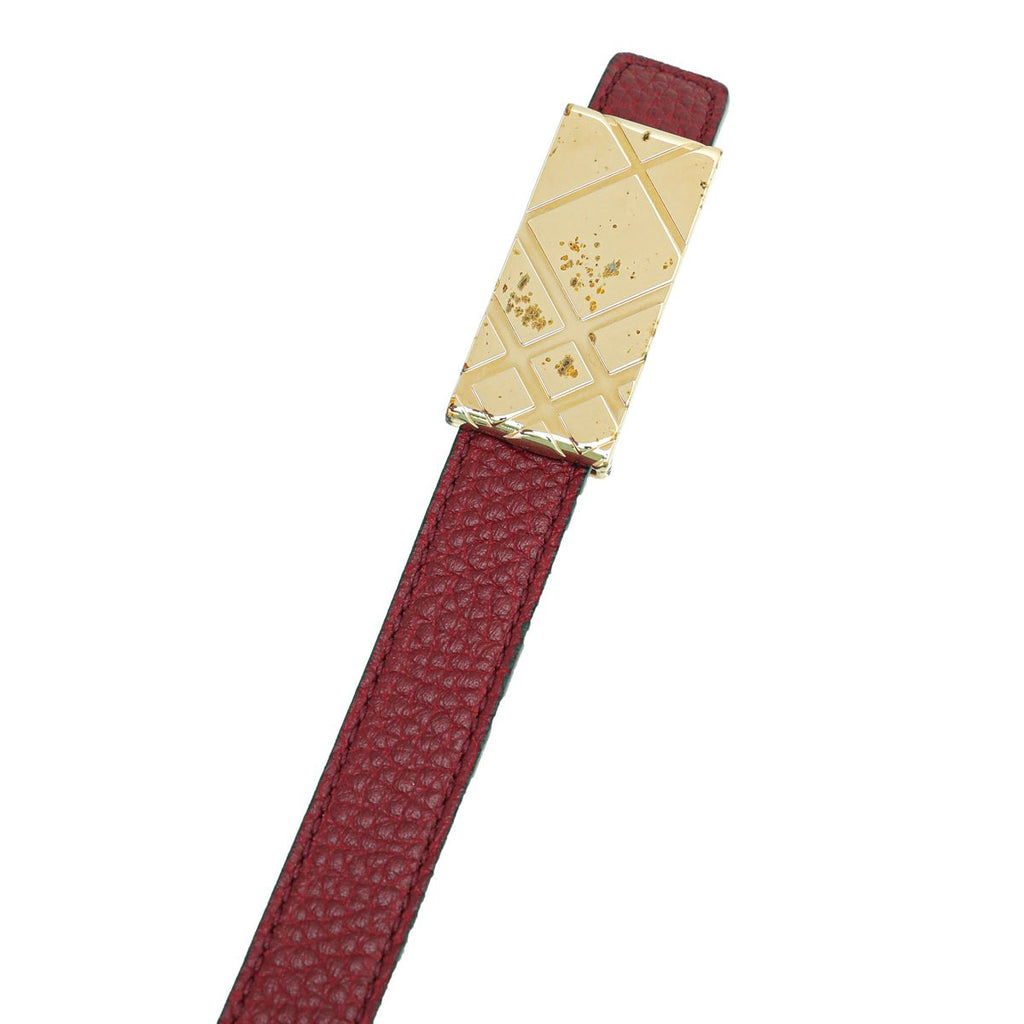 Burberry Bicolor Check Embossed Reversible Buckle 20mm Belt 32