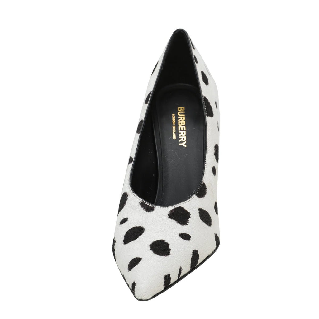 Burberry Bicolor Dalmatian Print Calf Hair Ava Pump 38.5