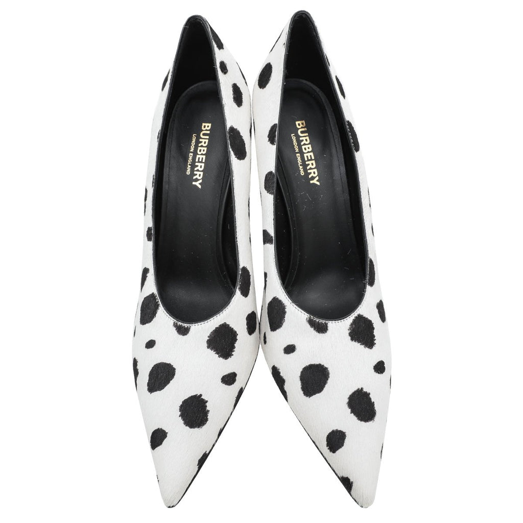 Burberry Bicolor Dalmatian Print Calf Hair Ava Pump 38.5