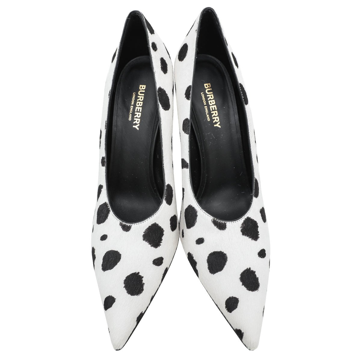 Burberry Bicolor Dalmatian Print Calf Hair Ava Pump 38.5