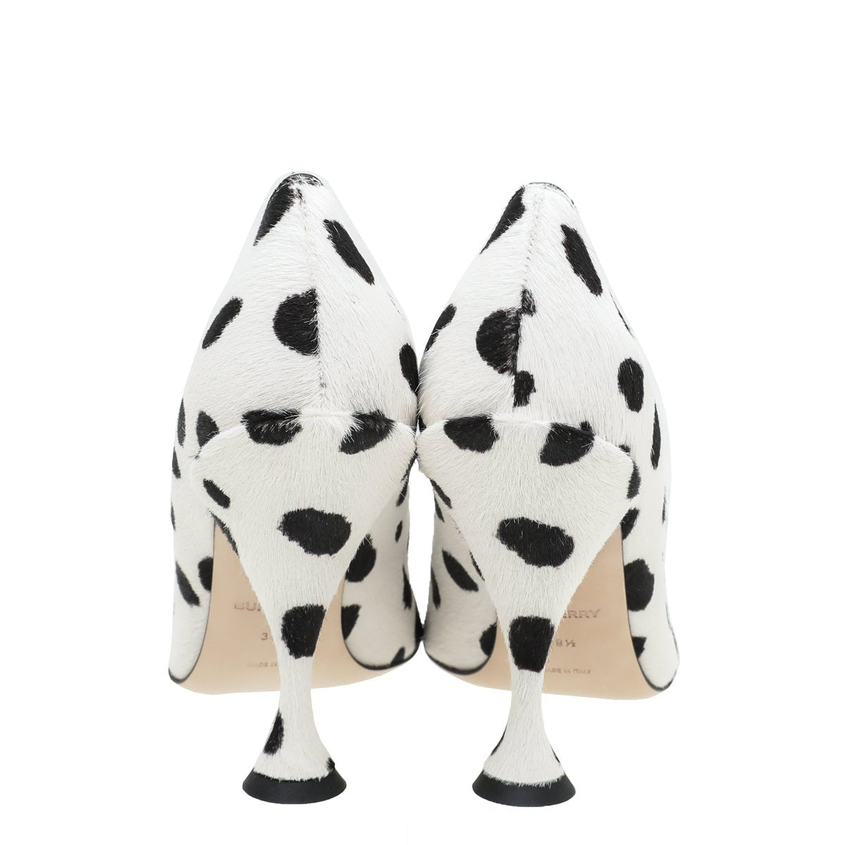 Burberry Bicolor Dalmatian Print Calf Hair Ava Pump 38.5
