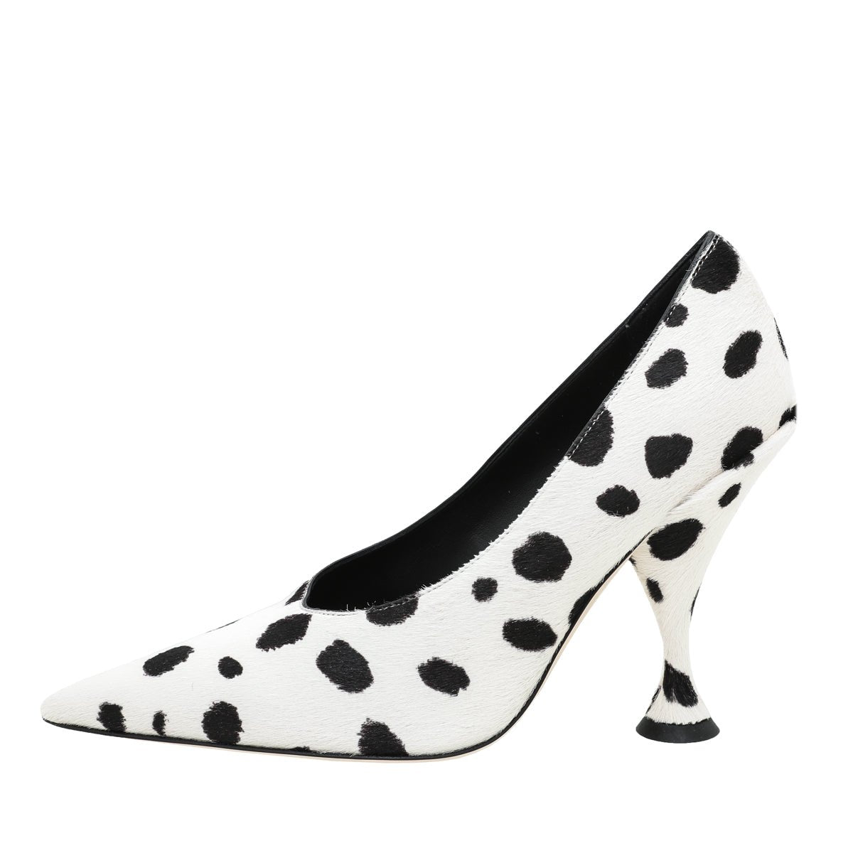 Burberry Bicolor Dalmatian Print Calf Hair Ava Pump 38.5