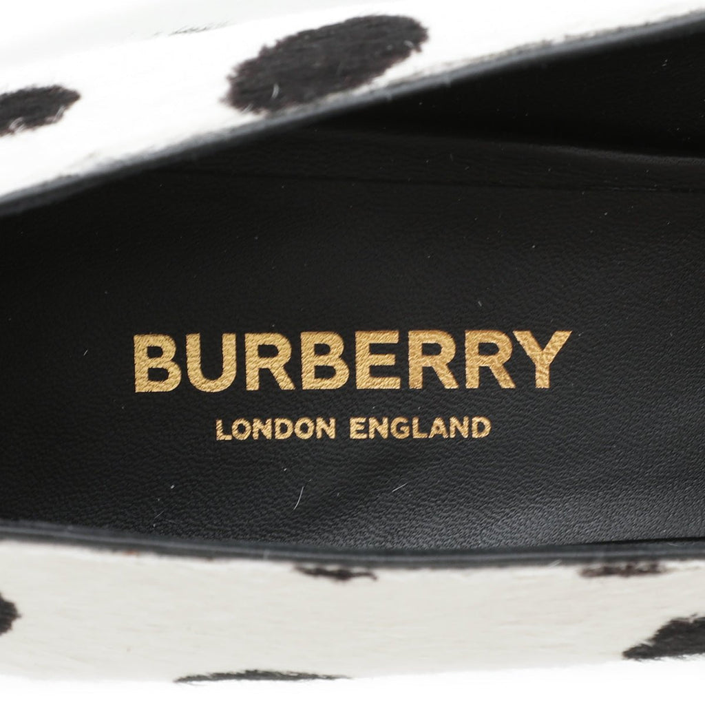 Burberry Bicolor Dalmatian Print Calf Hair Ava Pump 38.5