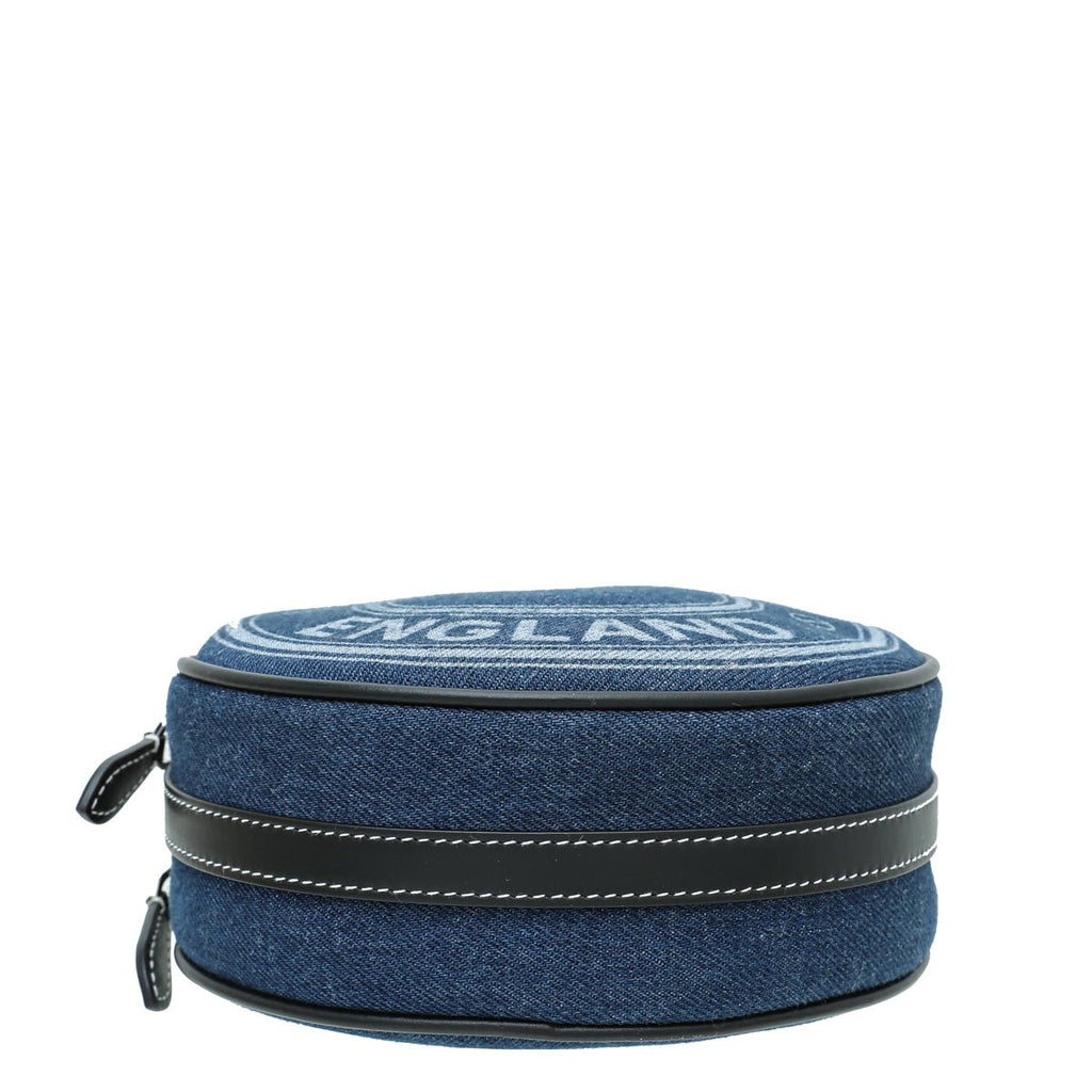 Burberry Bicolor Denim Graphic Logo Louise Round Bag
