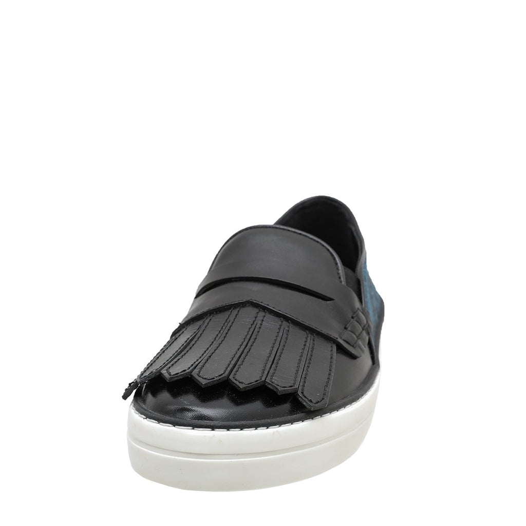 Burberry Bicolor Fringe Penny Slip on Sneakers 39
