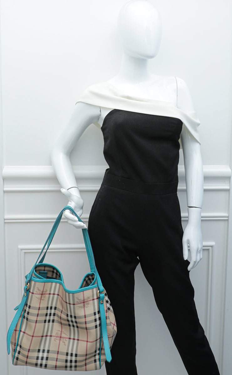 Burberry Bicolor Haymarket Canterbury Medium Bag