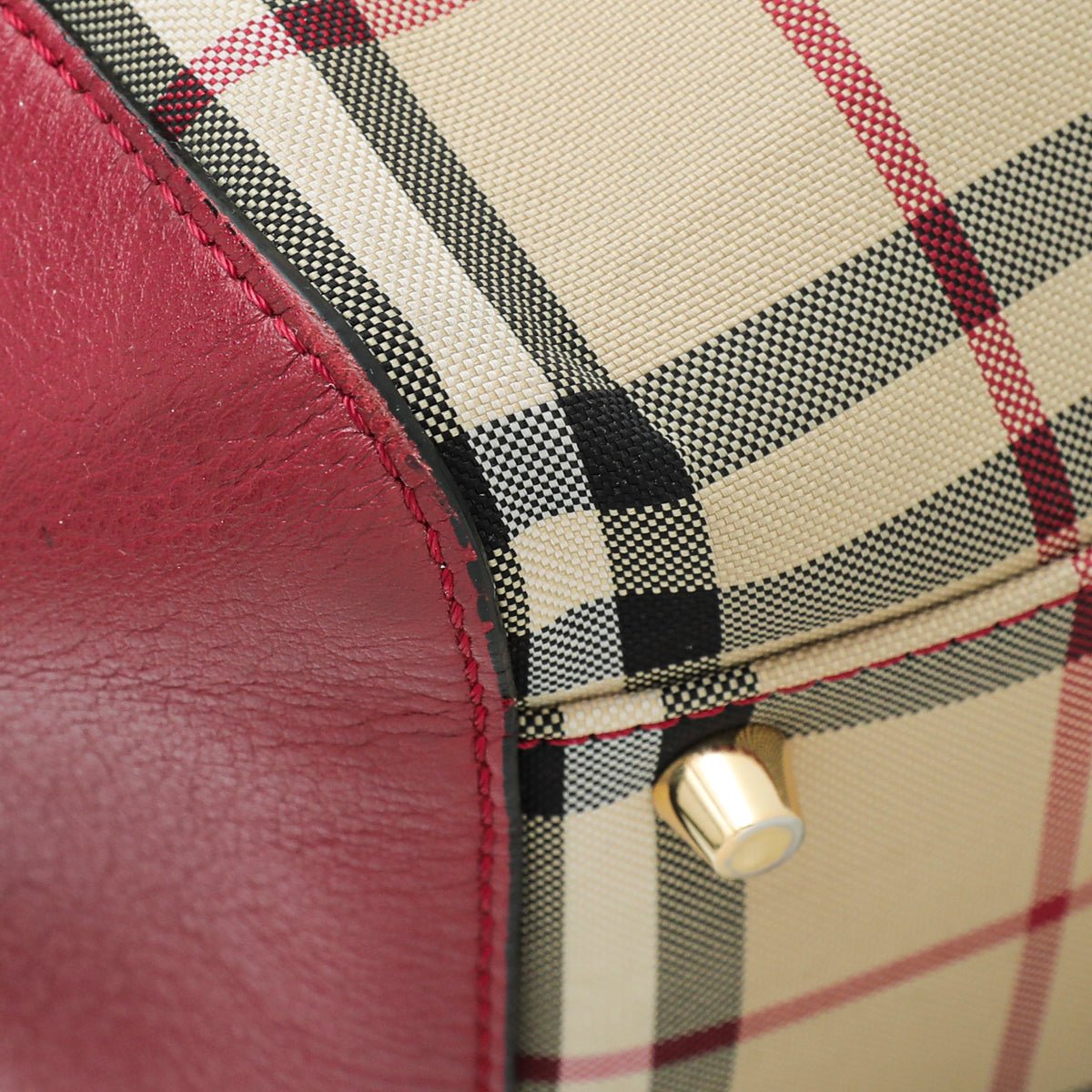 Burberry Bicolor Haymarket Canterbury Tote Medium Bag
