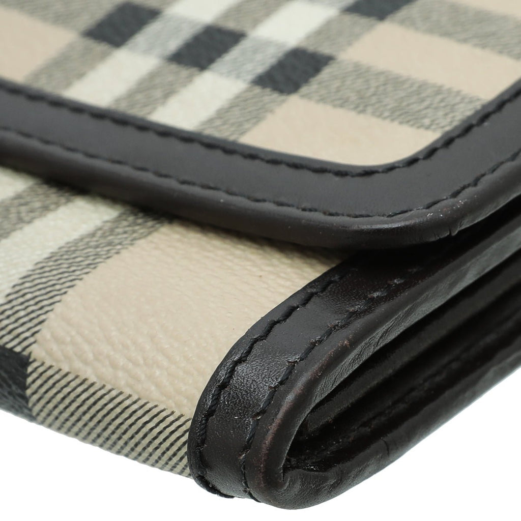 Burberry Bicolor Haymarket Flap Wallet