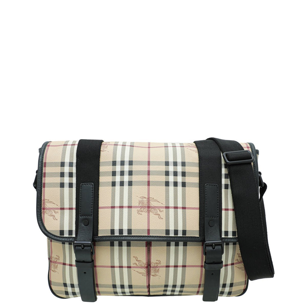 Burberry Bicolor Haymarket Messenger Bag