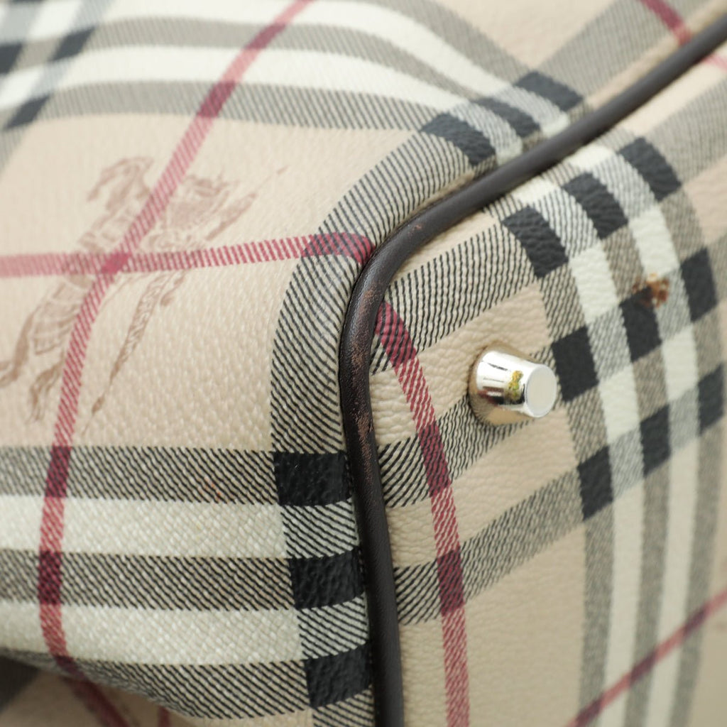 Burberry Bicolor Haymarket Tote Bag