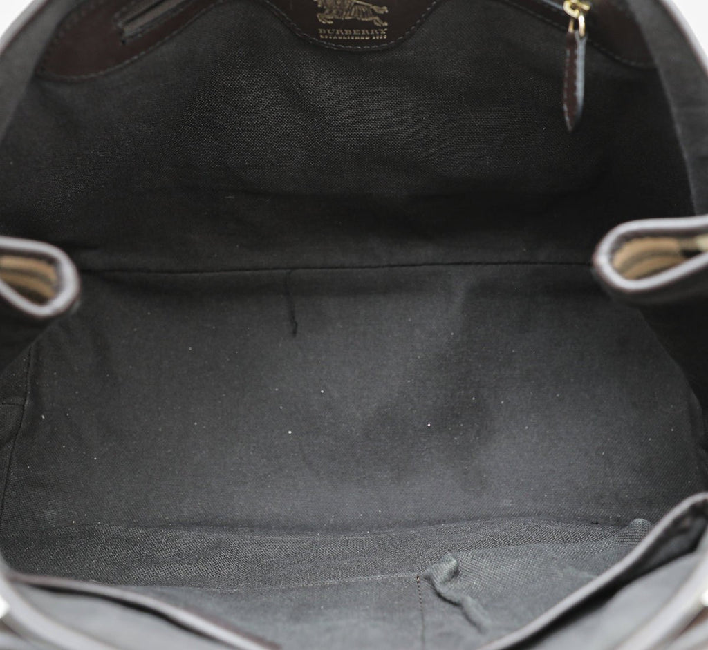 Burberry Bicolor Haymarket Tote Bag