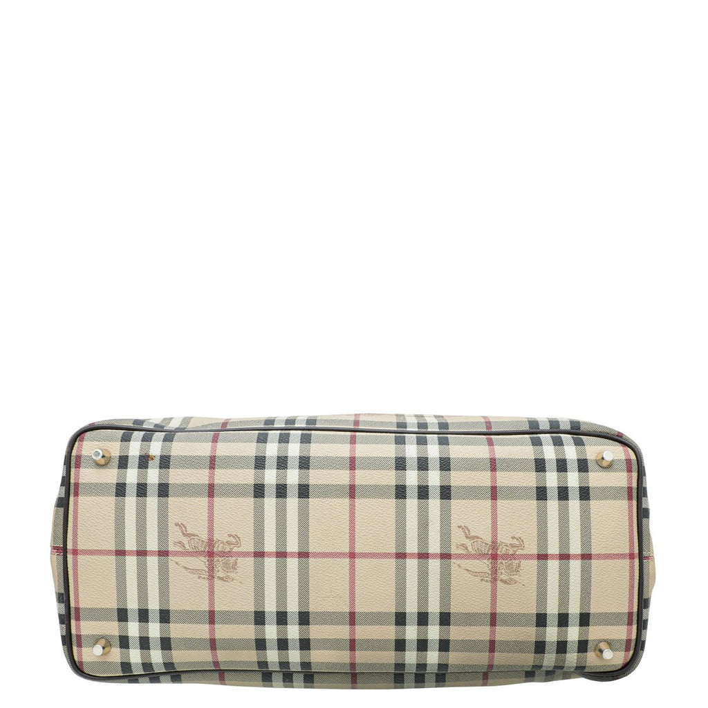 Burberry Bicolor Haymarket Tote Bag