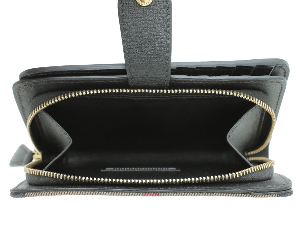 Burberry Bicolor House Check French Wallet