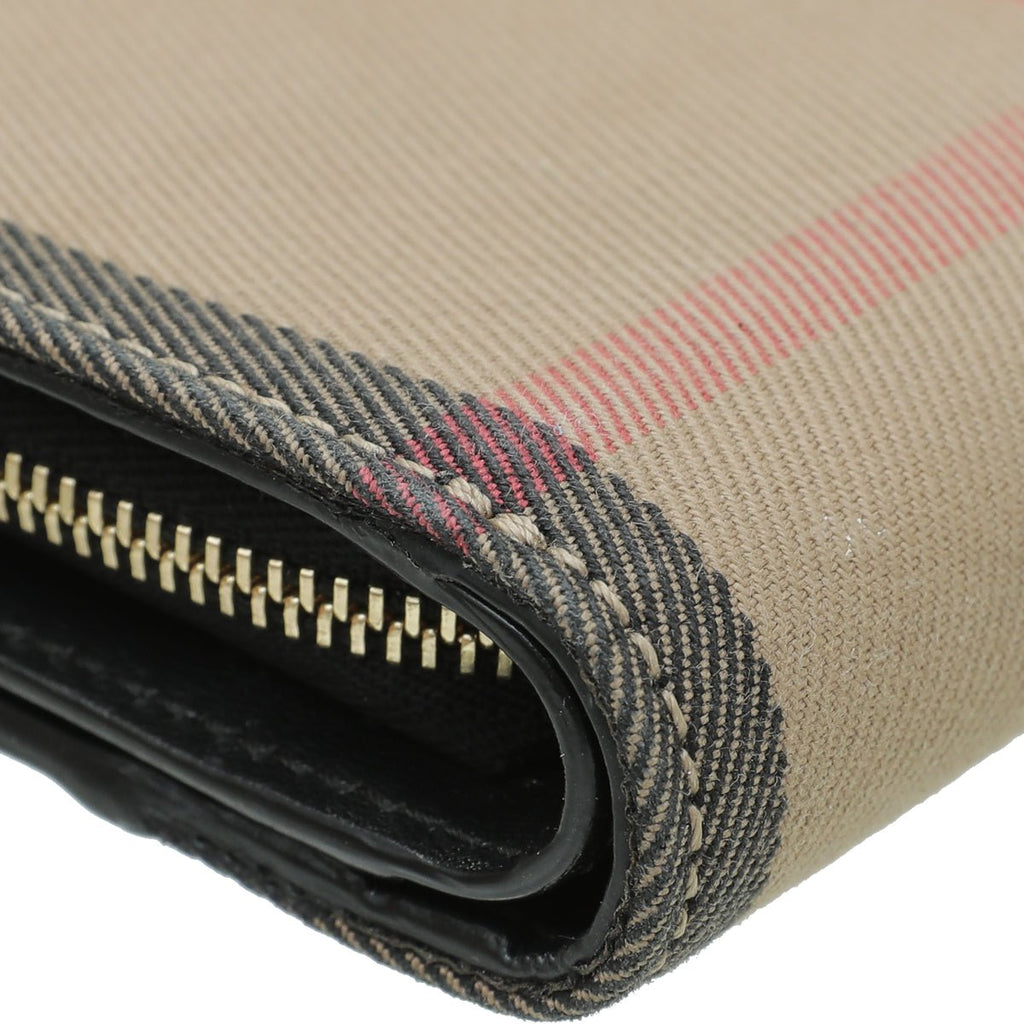 Burberry Bicolor House Check French Wallet