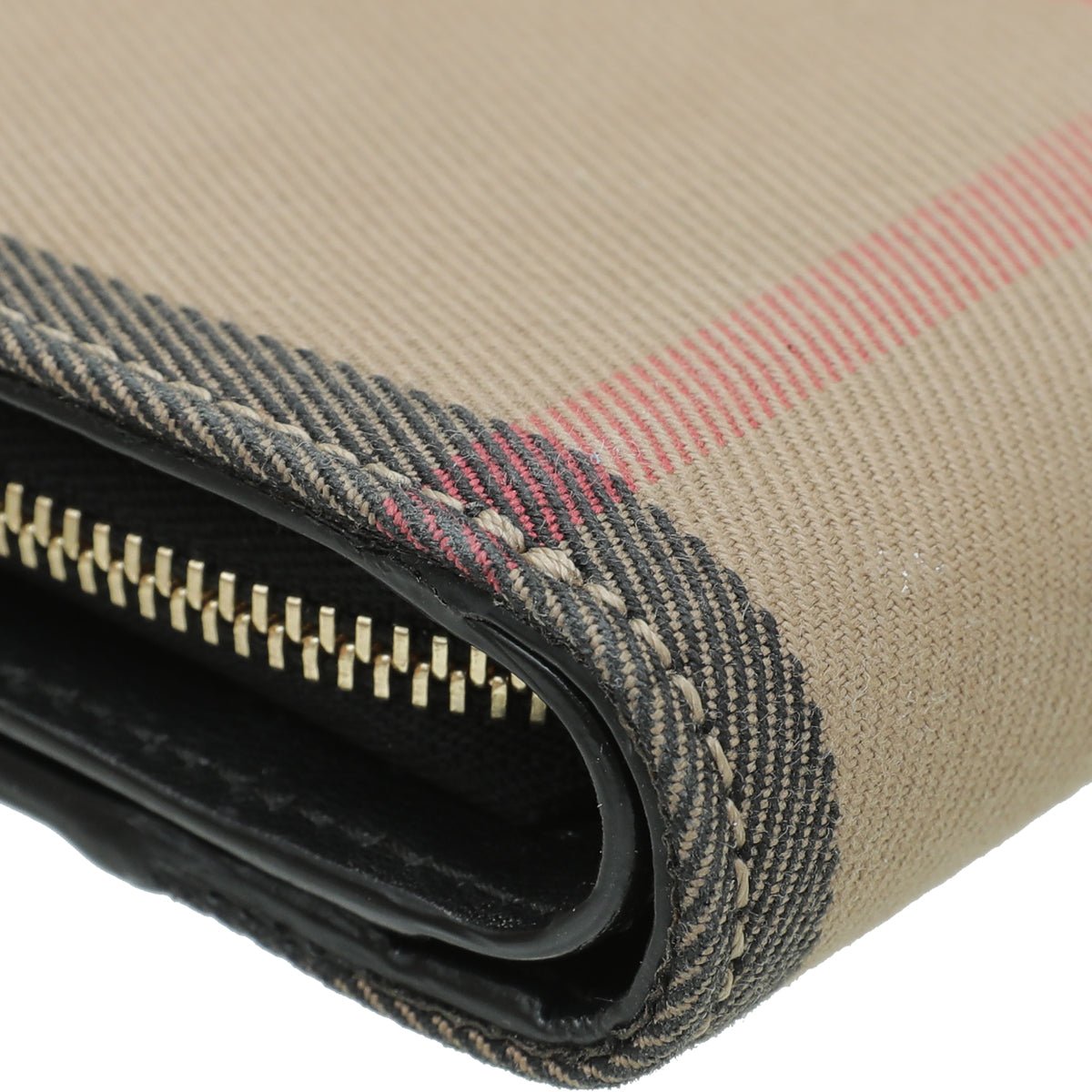 Burberry Bicolor House Check French Wallet