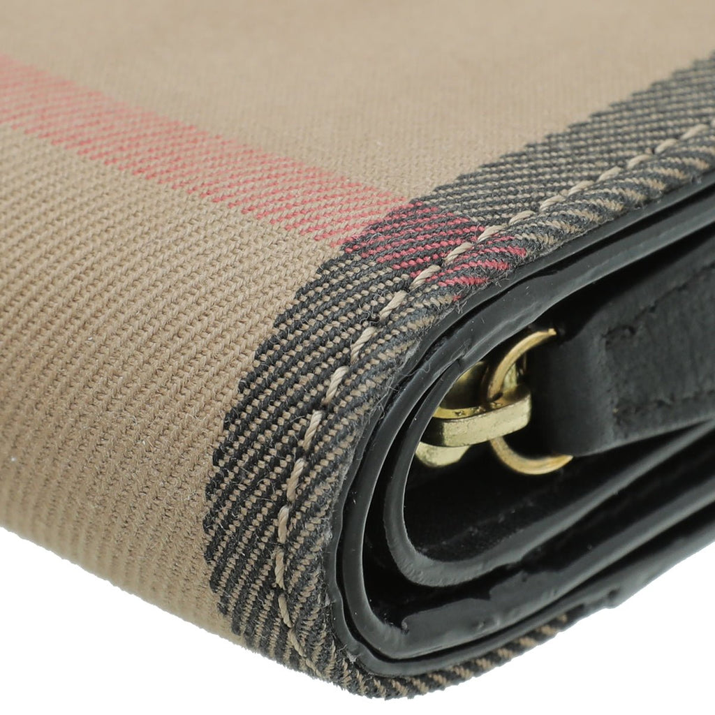 Burberry Bicolor House Check French Wallet