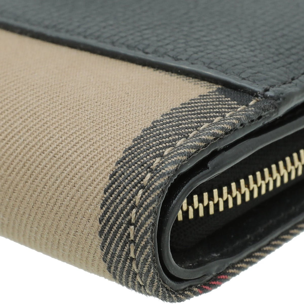 Burberry Bicolor House Check French Wallet