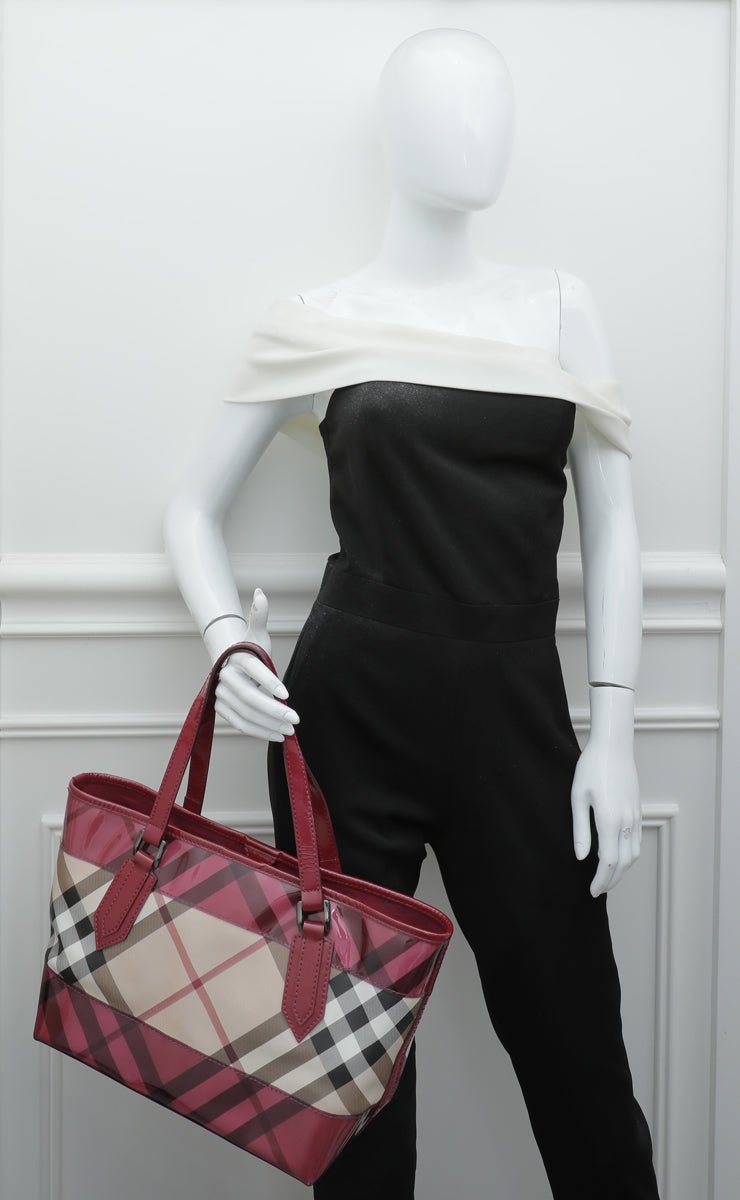 Burberry Bicolor Nova Check PVC Tote Bag
