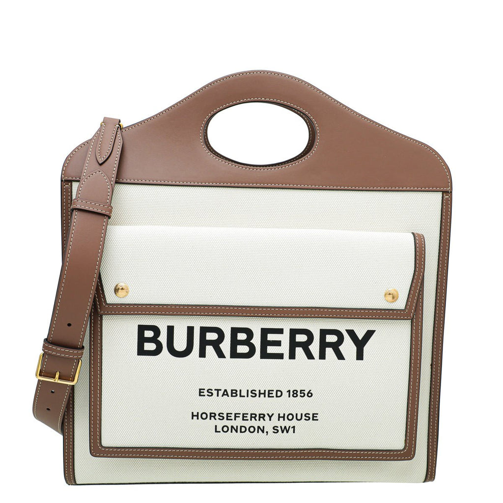 Burberry Bicolor Pocket Tote Medium Bag
