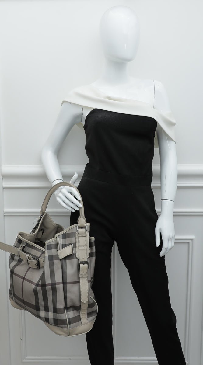 Burberry Bicolor Smoked Check Walden Hobo Medium Bag