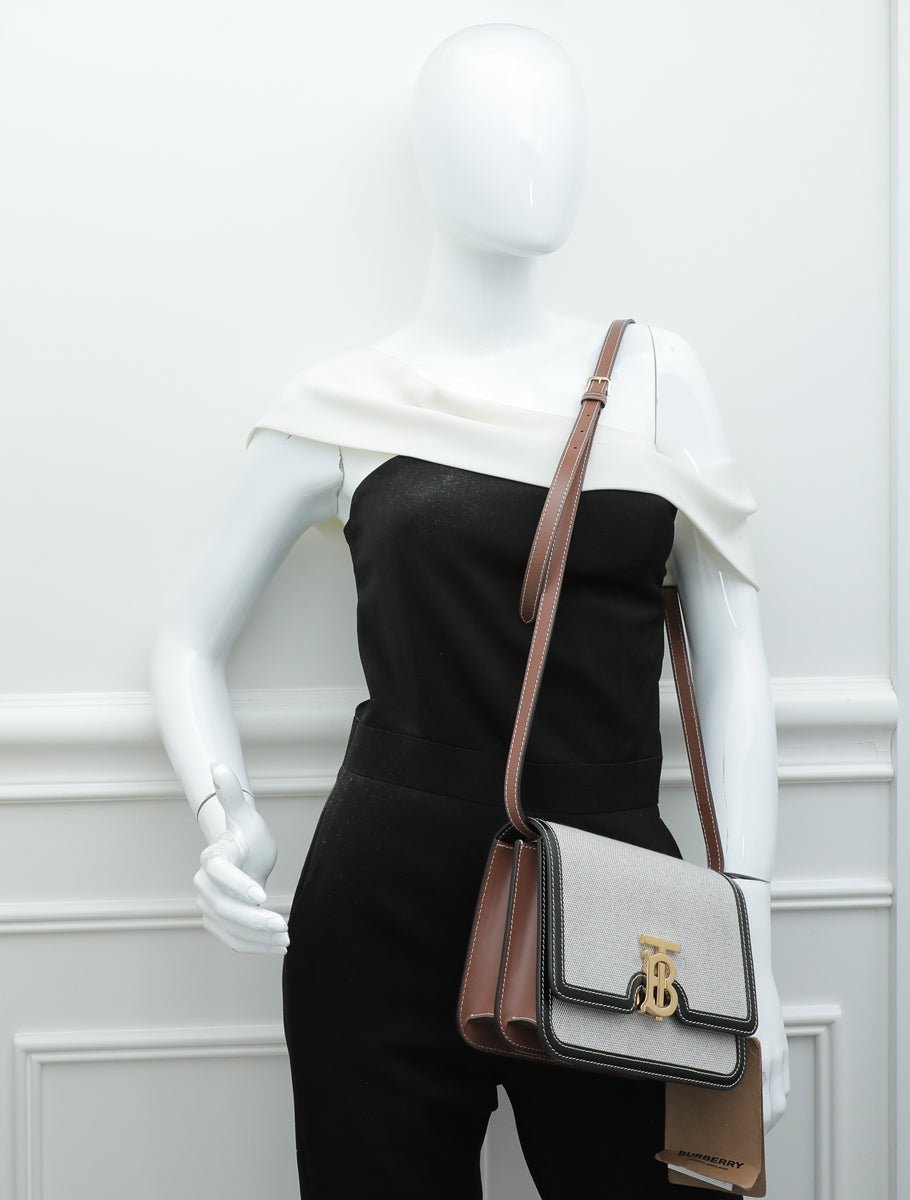 Burberry Bicolor TB Logo Flap Small Bag