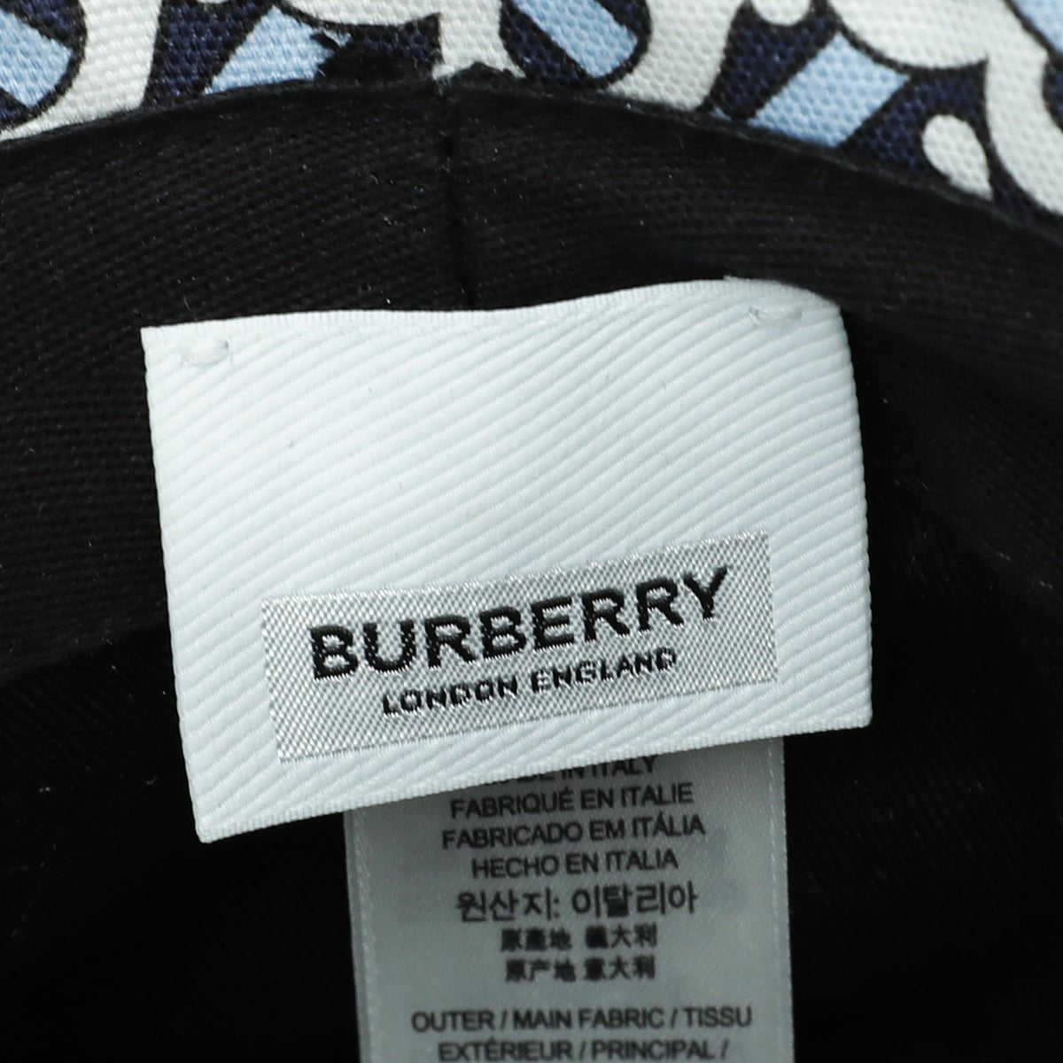 Burberry Bicolor TB Logo Print Bucket Small Hat