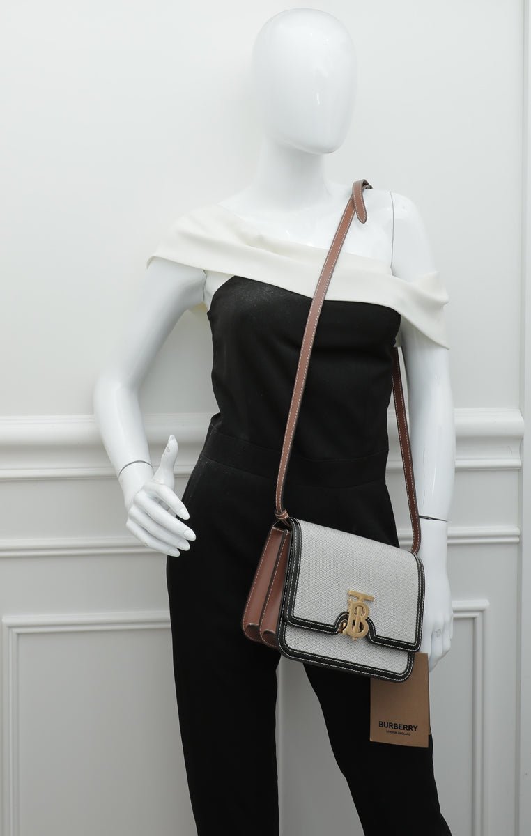 Burberry Bicolor TB Logo Small Flap Bag