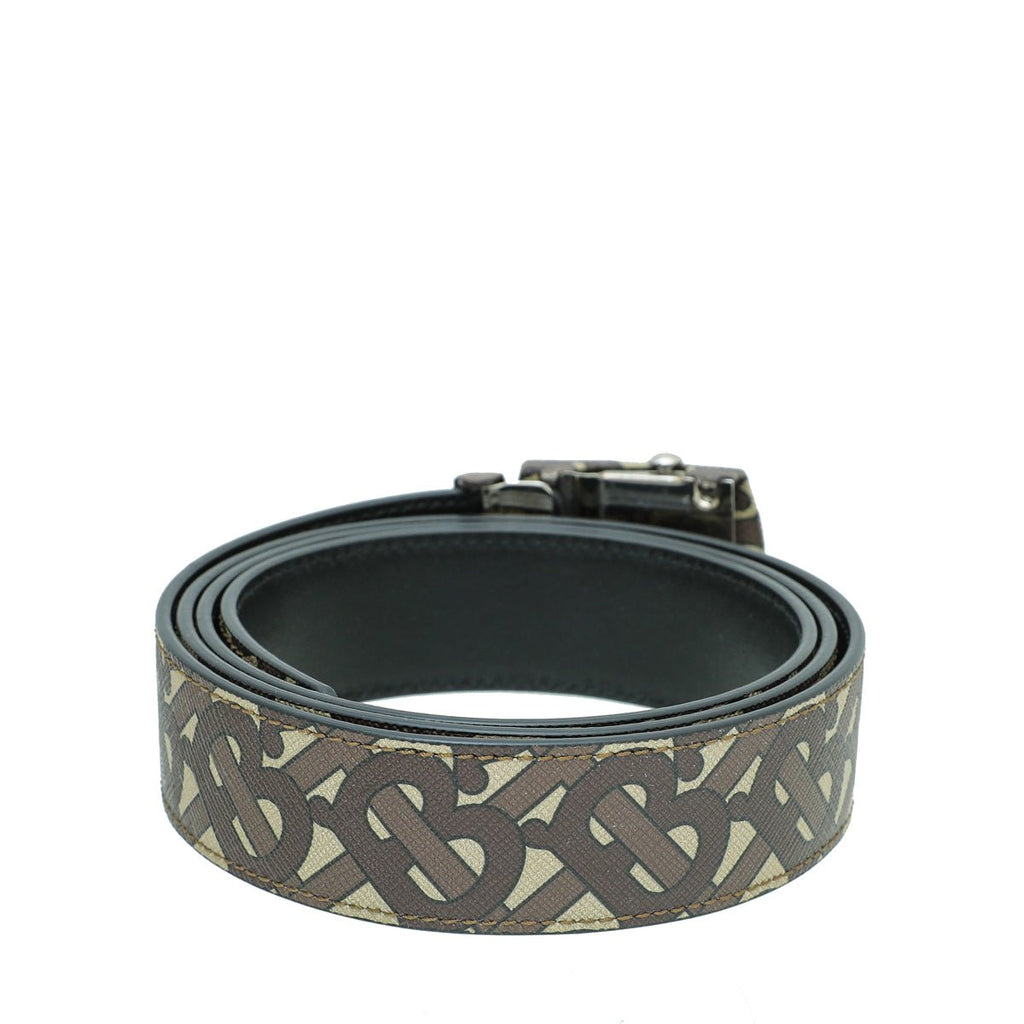 Burberry Bicolor TB Monogram Covered Clip 35mm Belt 40