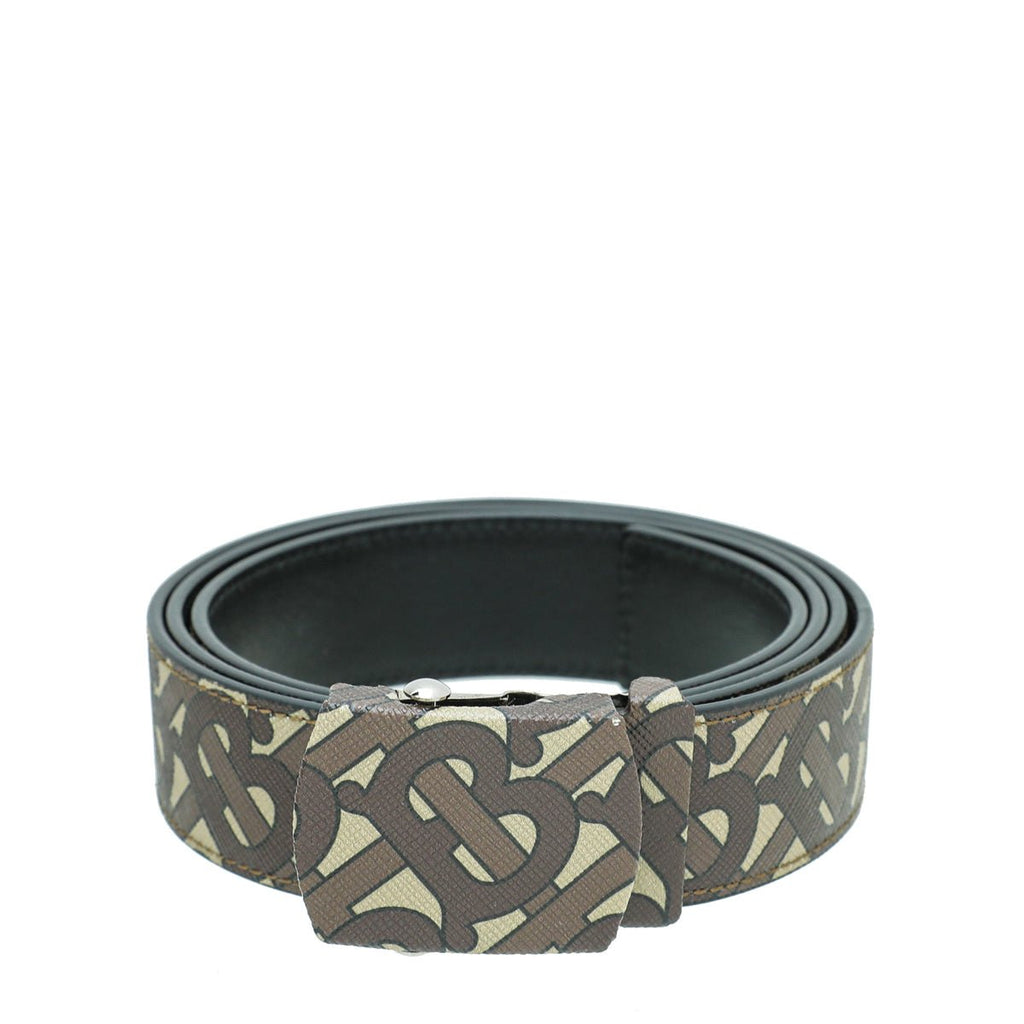 Burberry Bicolor TB Monogram Covered Clip 35mm Belt 40