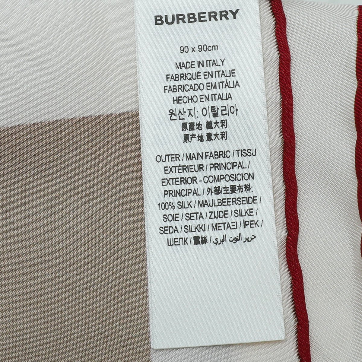 Burberry Bicolor Text Logo Silk Scarf