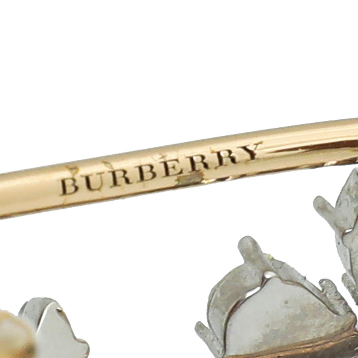 Burberry Bicolor Tone Half Daisy Double Finger Ring Medium