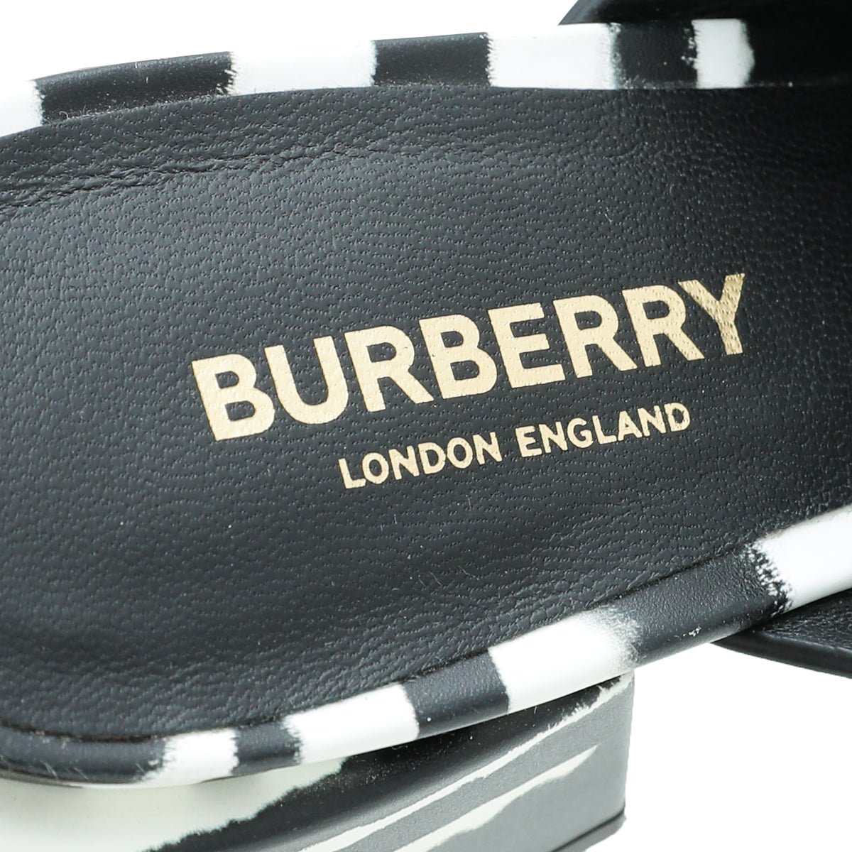 Burberry Bicolor Zebra Print Castlebar Sandal Mules 37
