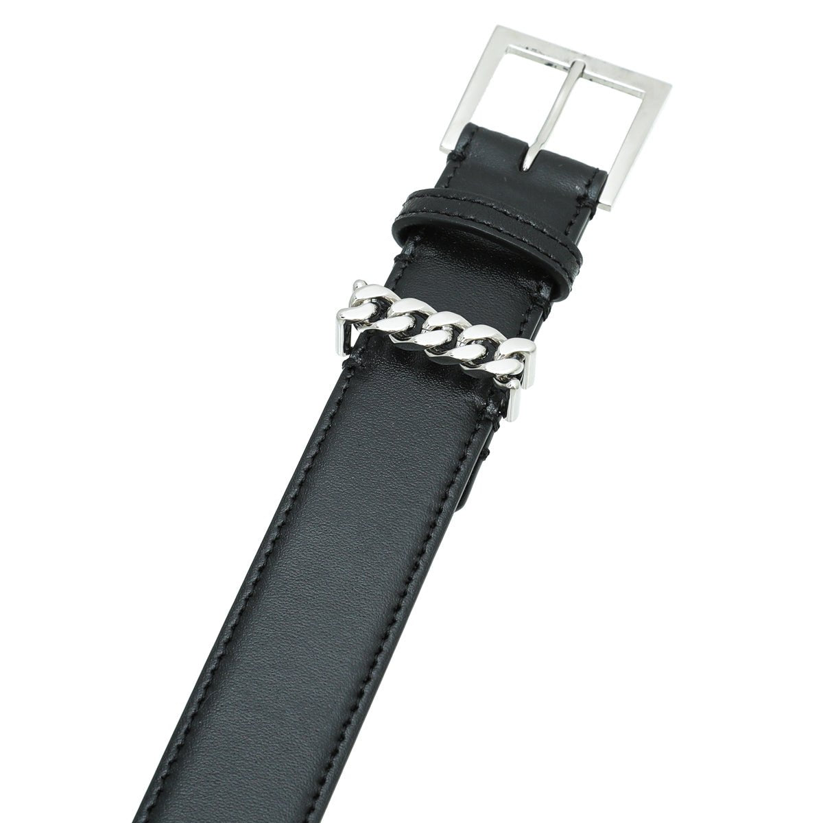 Burberry Black Buckle Chain Details Belt Large