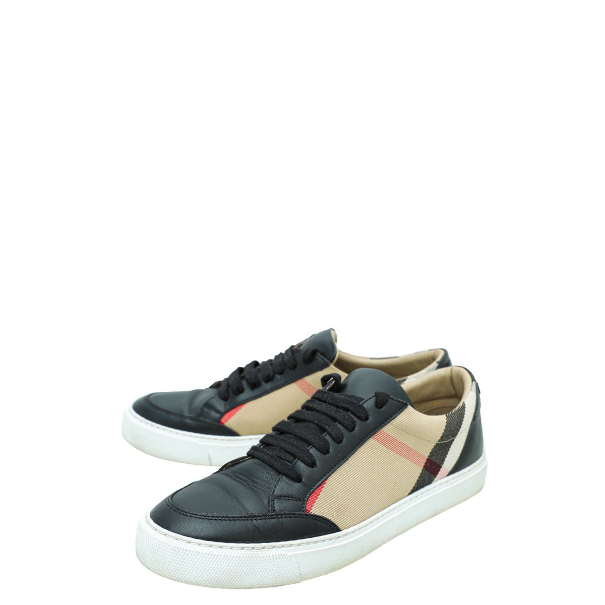 Burberry Black Checked Sneakers 38.5