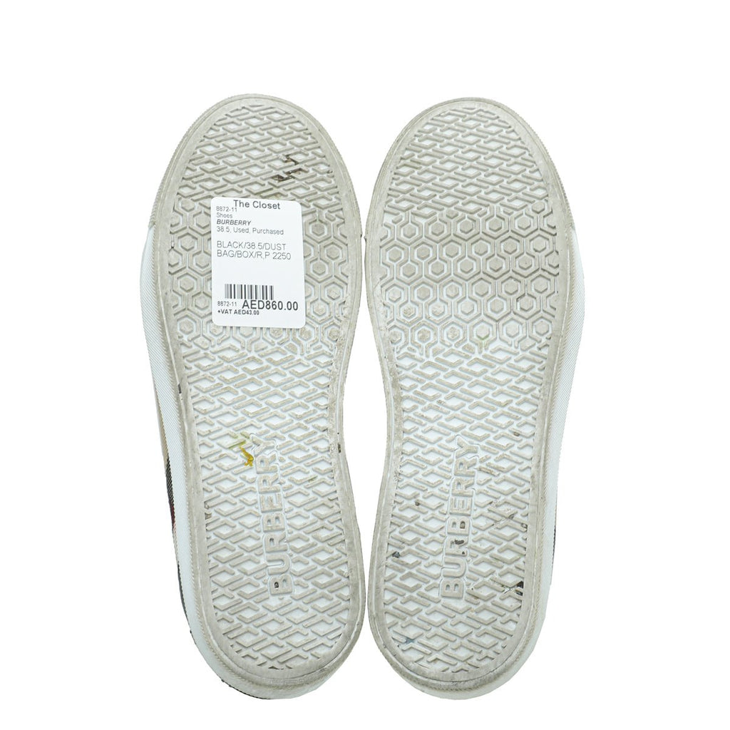 Burberry Black Checked Sneakers 38.5