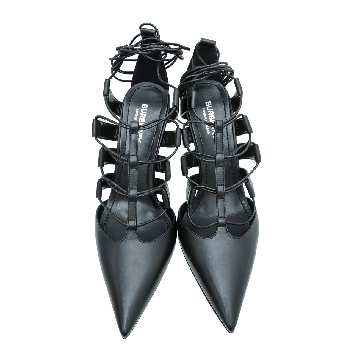 Burberry Black Cut Out Laced Leather Pump 39