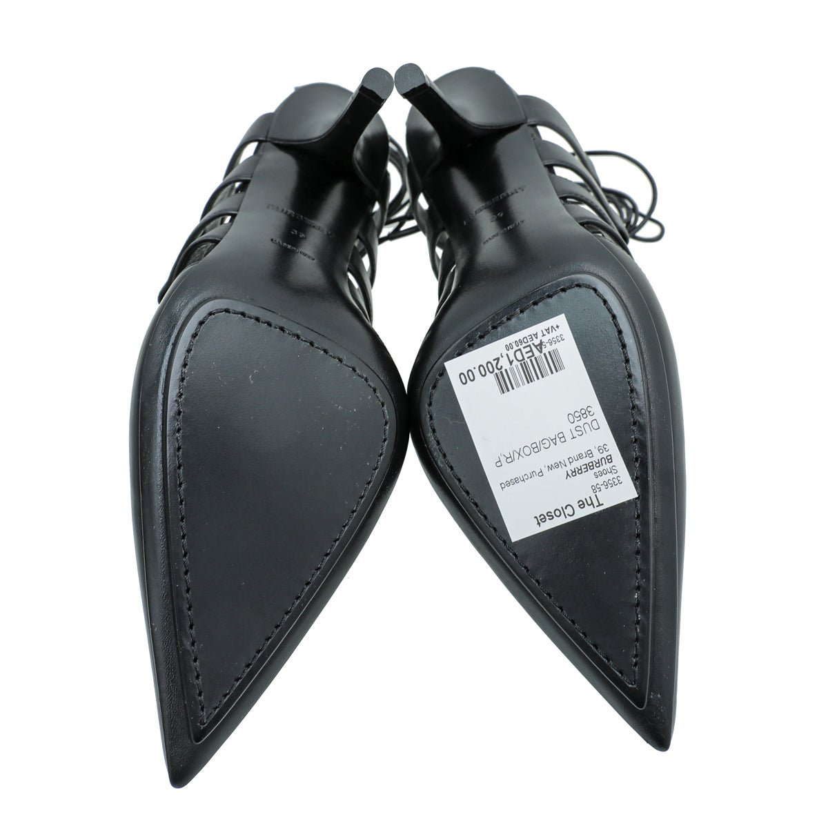 Burberry Black Cut Out Laced Leather Pump 39
