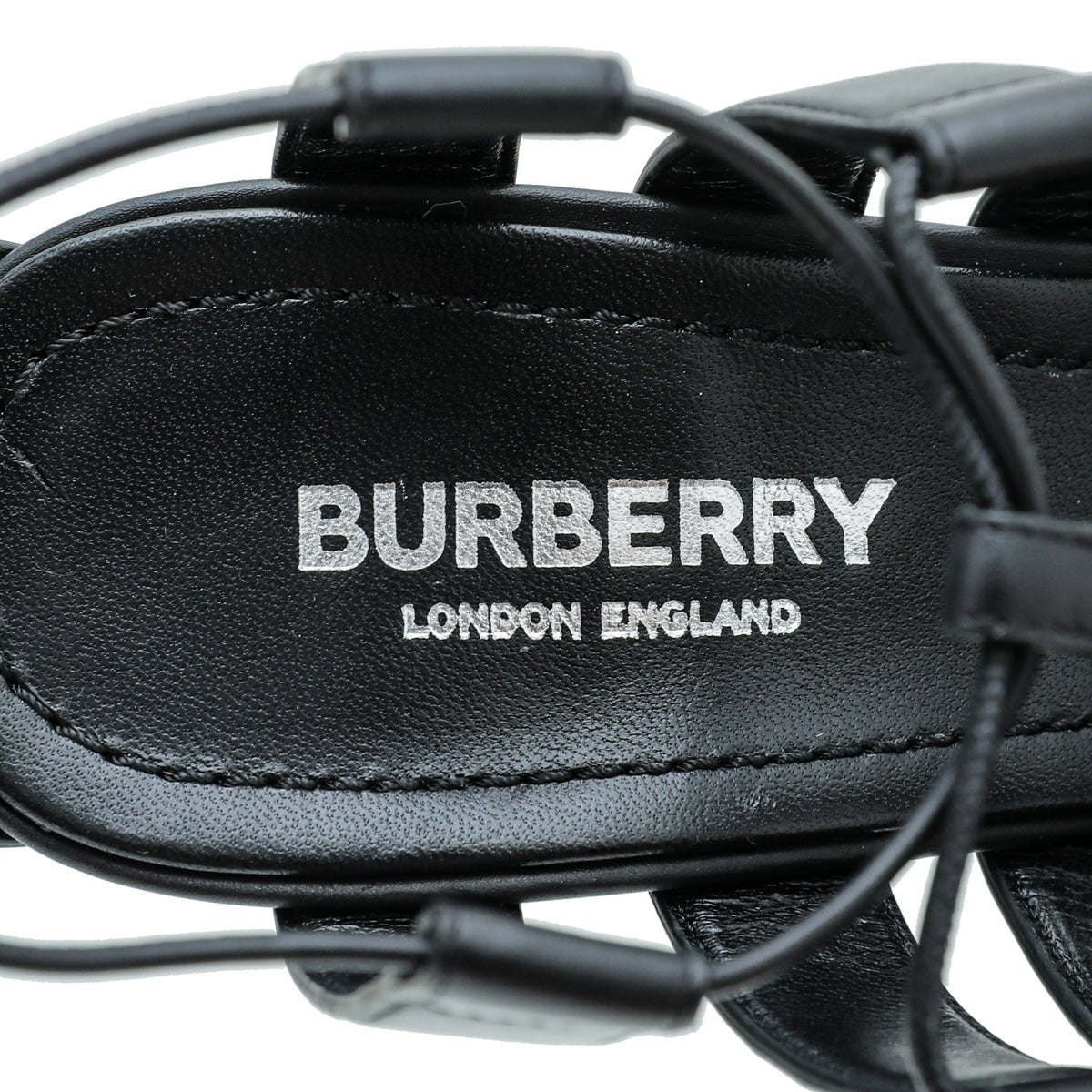 Burberry Black Cut Out Laced Leather Pump 39