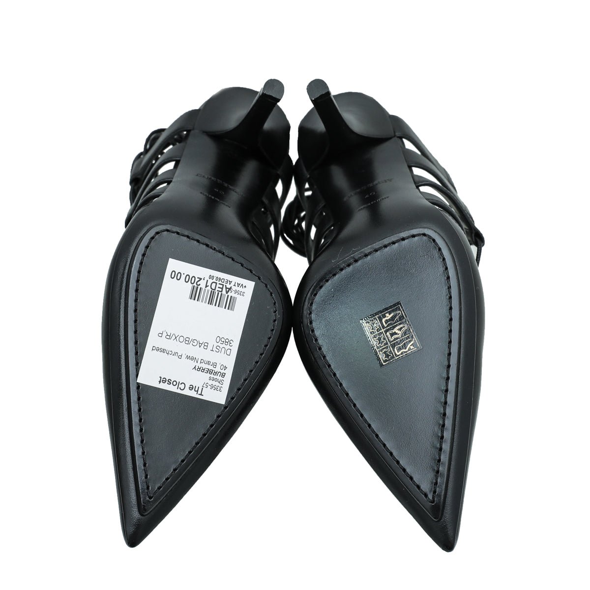 Burberry Black Cut Out Laced Leather Pump 40
