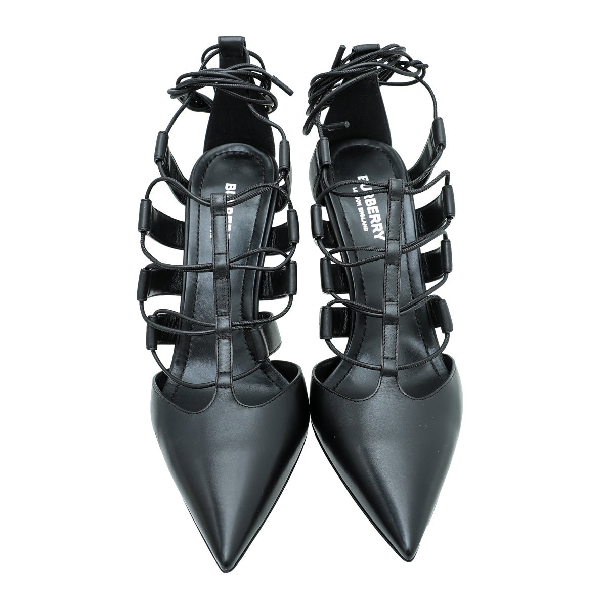 Burberry Black Cut Out Laced Leather Pump 40