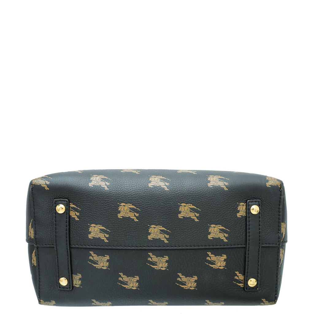 Burberry Black Equestrian Knight Tote Bag