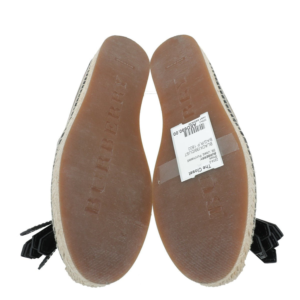 Burberry Black House Check Hodgeson Tassel Espadrille 39