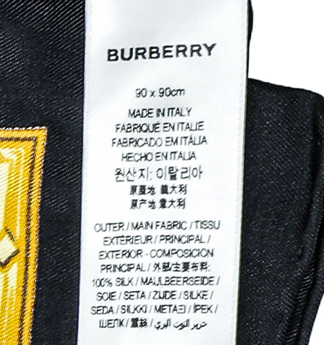 Burberry Black Multicolor Astrological Square Silk Scarf