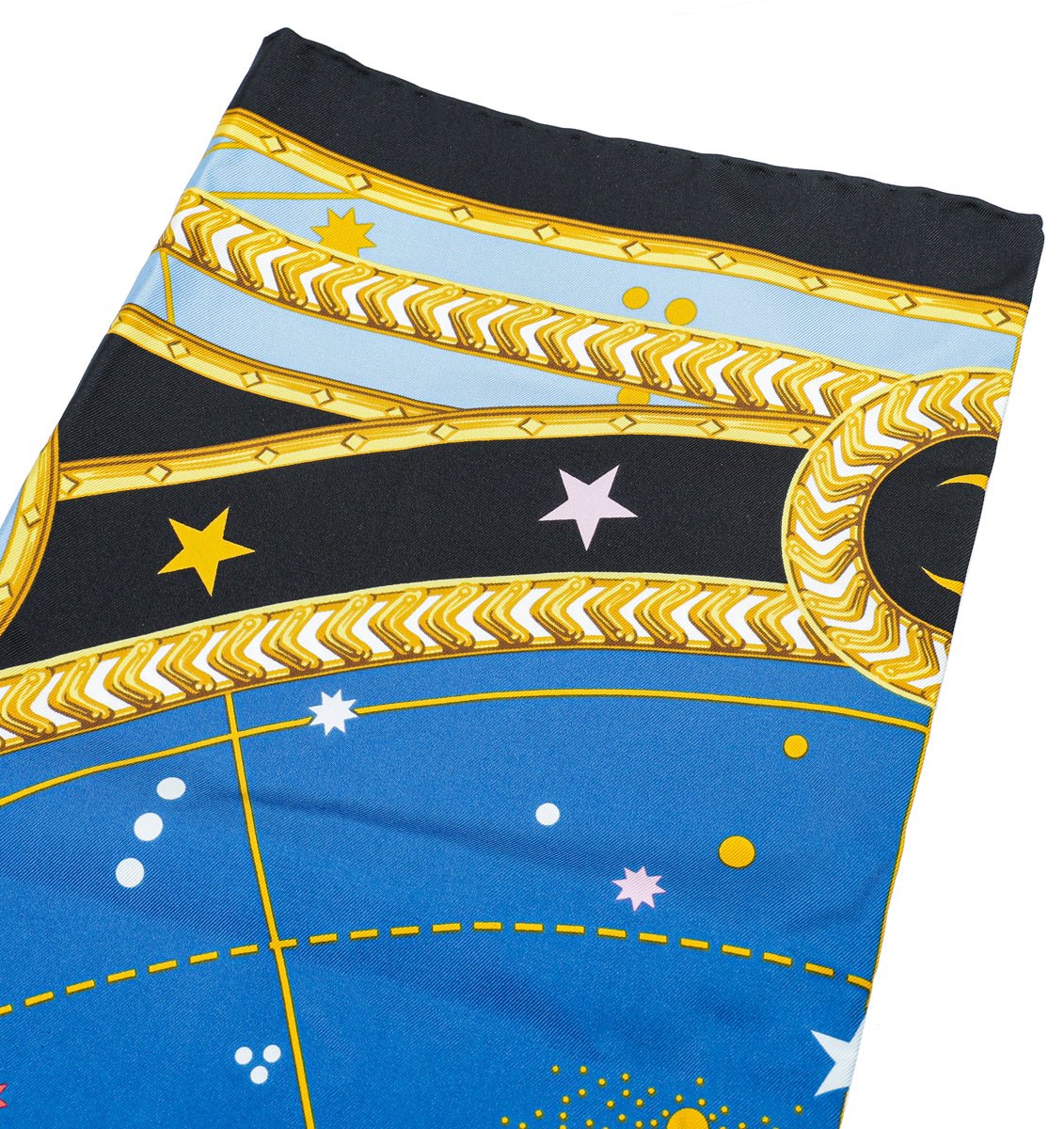 Burberry Black Multicolor Astrological Square Silk Scarf