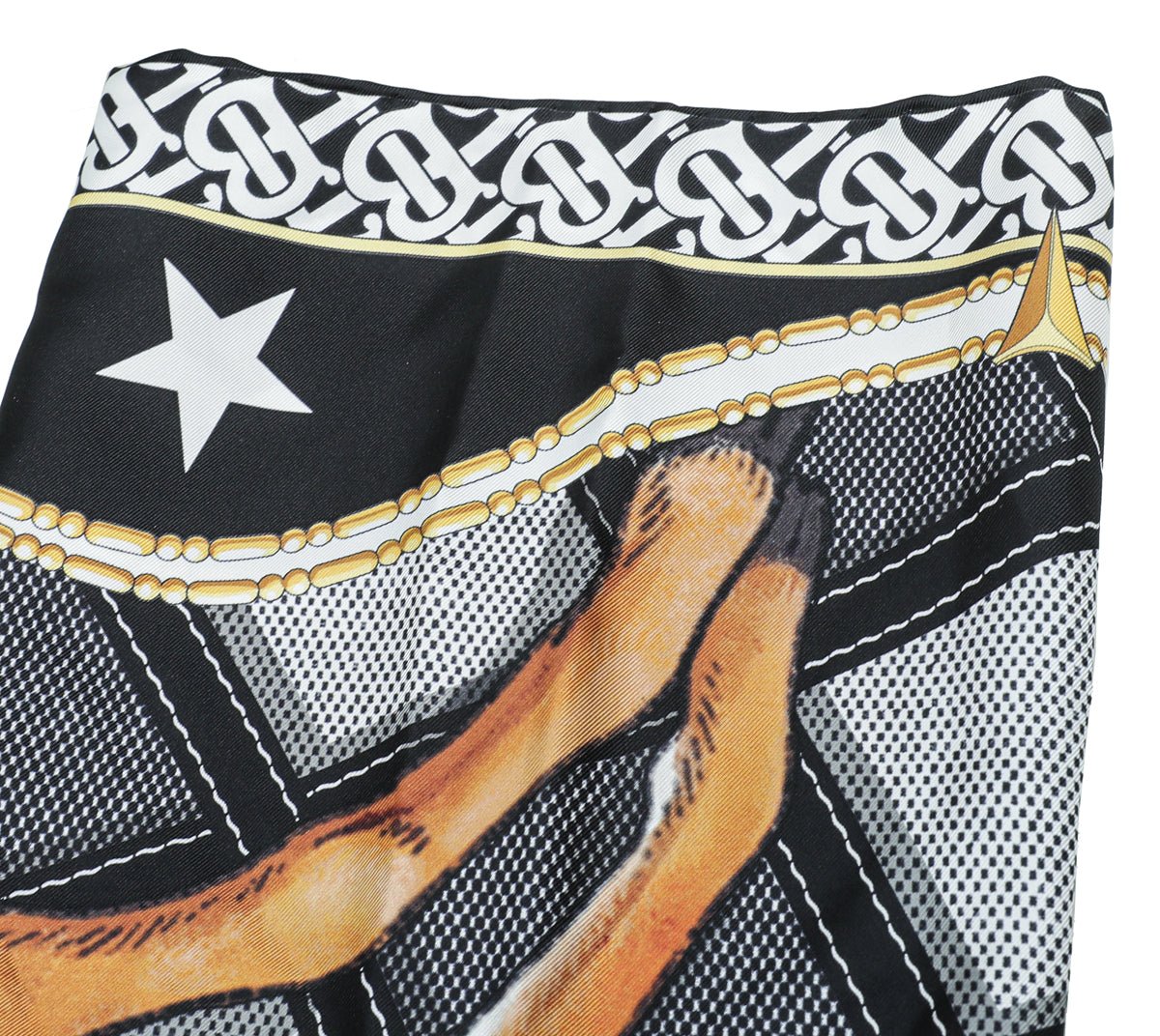 Burberry Black Multicolor Deer Print Square Scarf