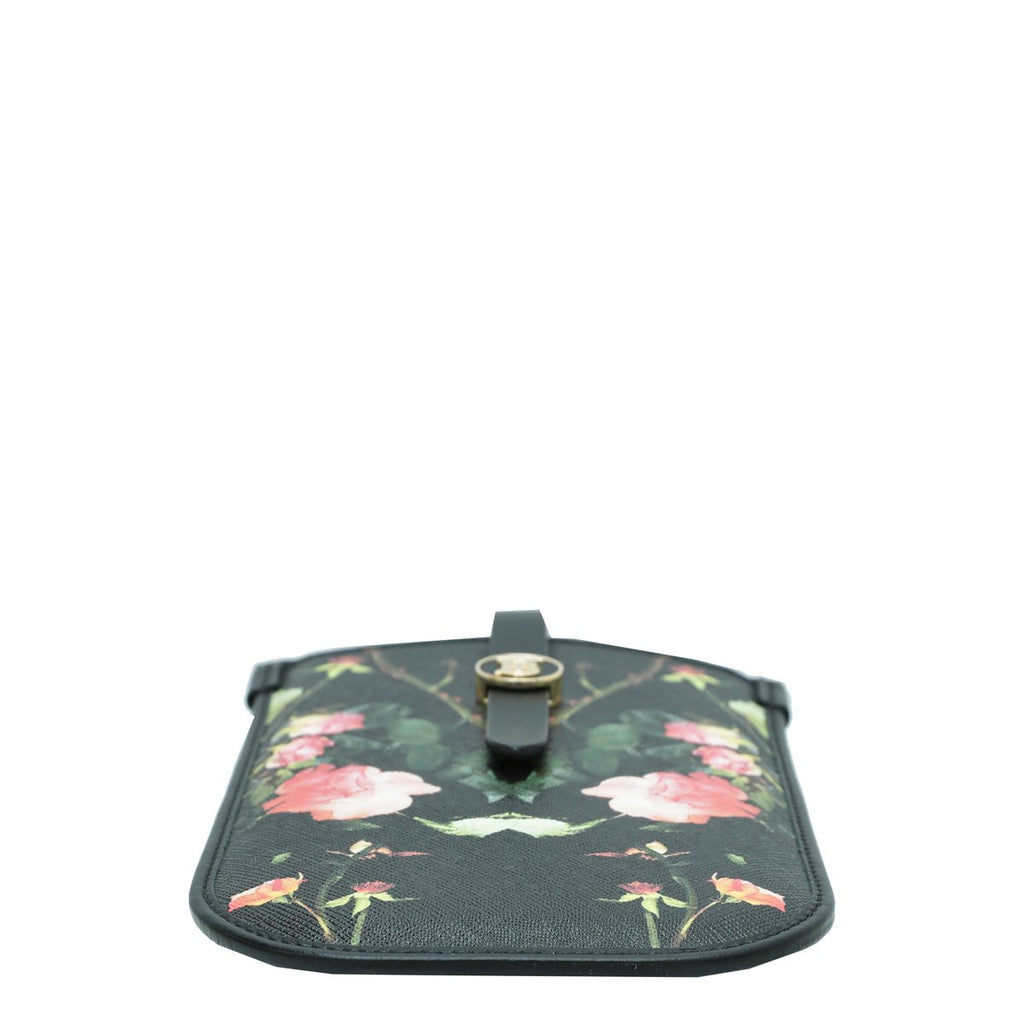 Burberry Black Multicolor Floral Print Anne Phone Case w/Strap