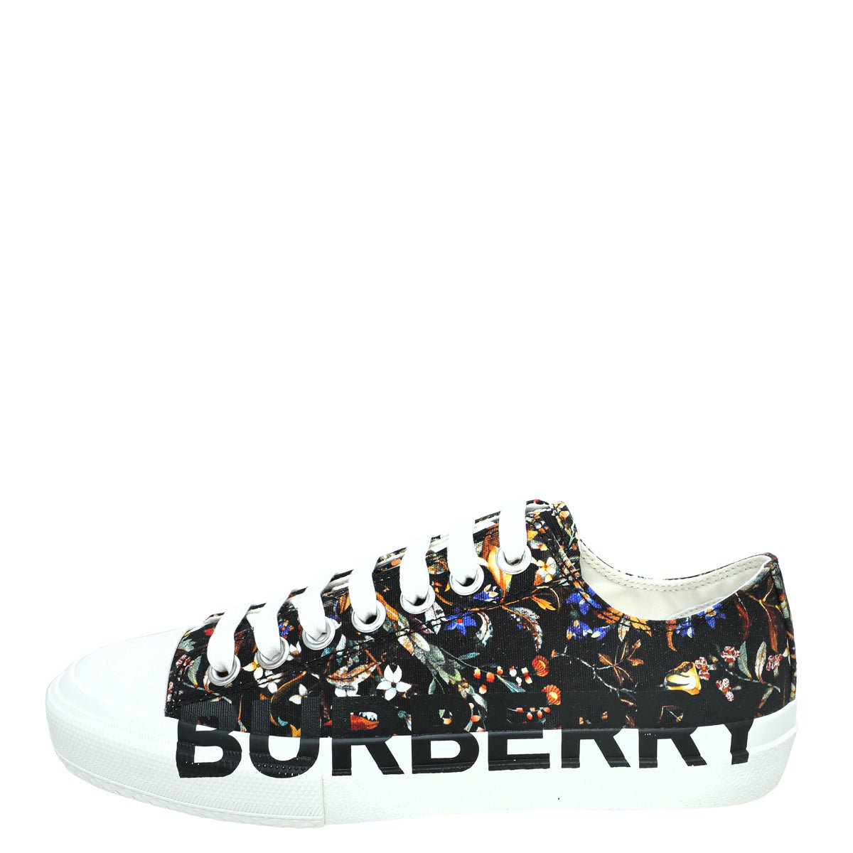 Burberry Black Multicolor Larkhall Logo Floral Sneaker 38