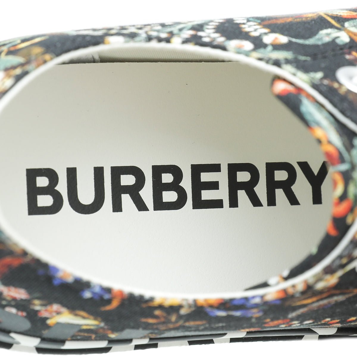 Burberry Black Multicolor Larkhall Logo Floral Sneaker 38